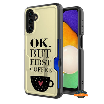 For Samsung Galaxy A13 5G Hidden Wallet Credit Card Slots with Kickstand Back Design Fashion Hybrid Shockproof Hard  Phone Case Cover