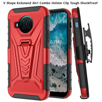 For Nokia X100 Combo 3 in 1 Rugged Swivel Belt Clip Holster Heavy Duty Tuff Hybrid Armor Rubber TPU with Kickstand Stand  Phone Case Cover