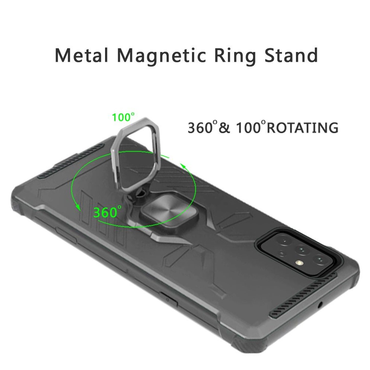 For Samsung Galaxy S20 FE /Fan Edition Shock-Proof Case with Kickstand Ring Holder Texture Rugged Hybrid Dual Layer  Phone Case Cover