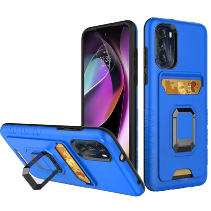 For Motorola Moto G 5G 2022 Wallet Case with Credit Card Slot Holder & Magnetic Stand Kickstand Ring Heavy Duty Hybrid  Phone Case Cover