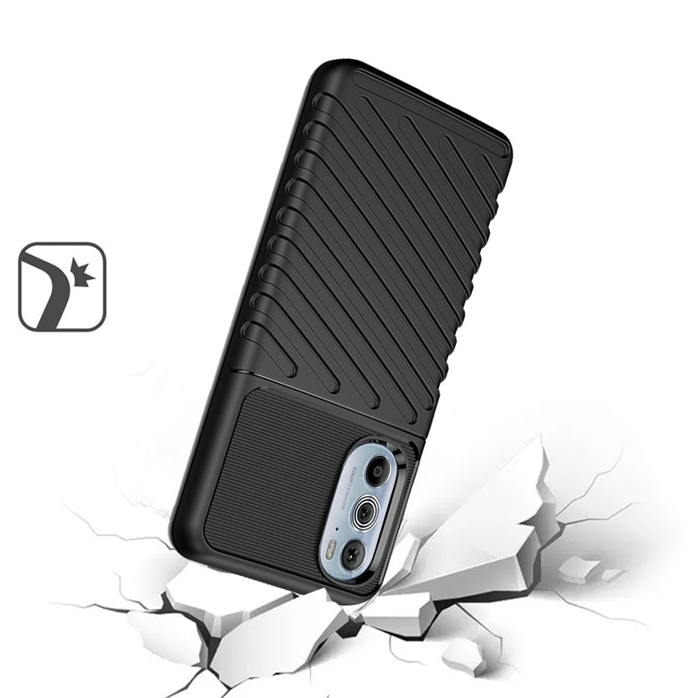 For Motorola Edge+ 2022 /Edge Plus Rugged Hybrid Hard PC Silicone Gel TPU Bumper Texture Shockproof Anti Slip Protective Stylish  Phone Case Cover