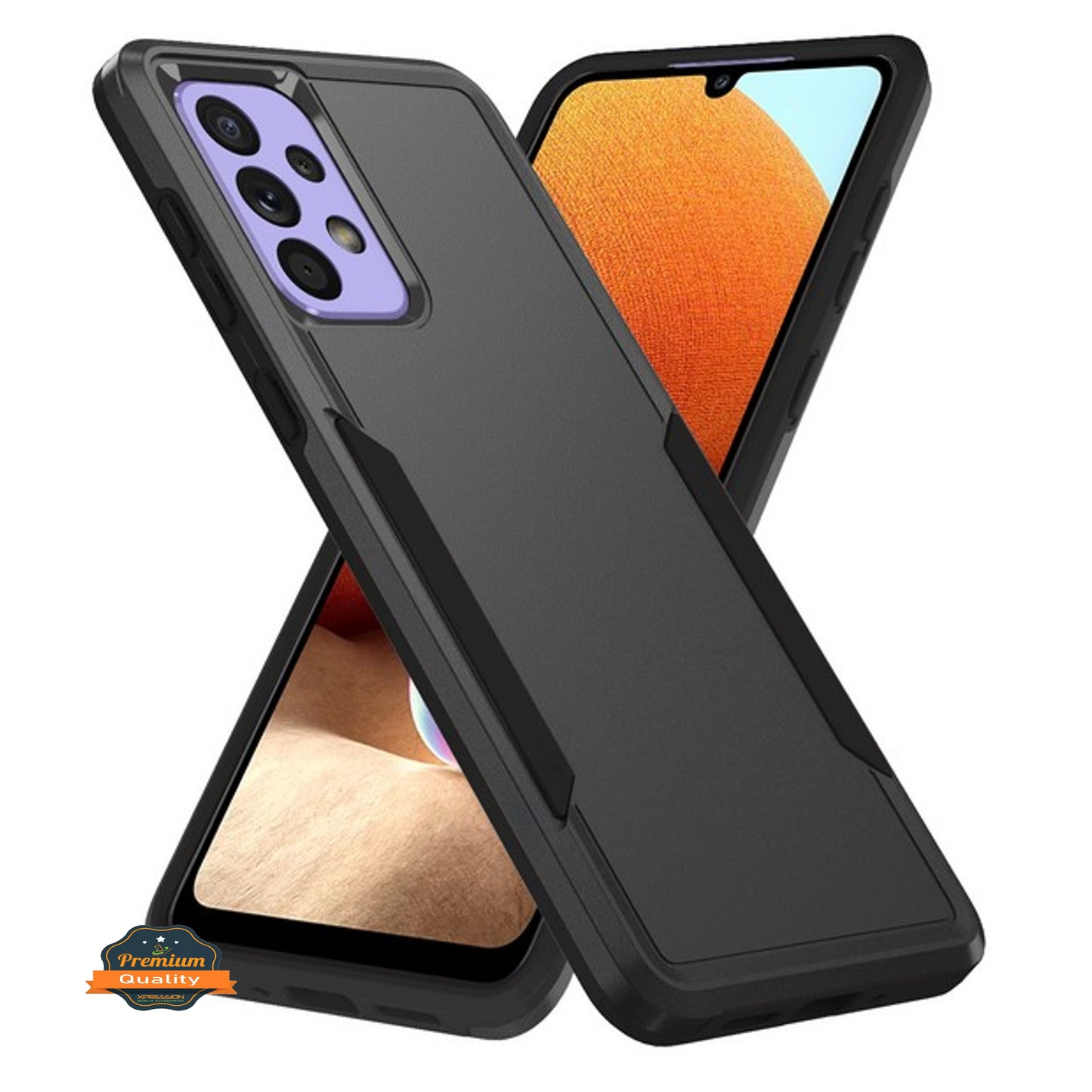 For Motorola Moto G Pure /G Power 2022 Hybrid Bumper Rugged Dual Layer Heavy-Duty Military-Grade 2in1 Rubber TPU + PC Black Phone Case Cover