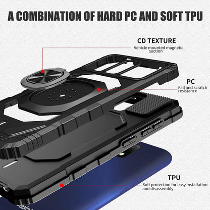 For Motorola Moto G Stylus 5G 2022 Magnetic Car Mount Metal Ring Holder Kickstand Heavy Duty Hybrid 2in1 Armor  Phone Case Cover