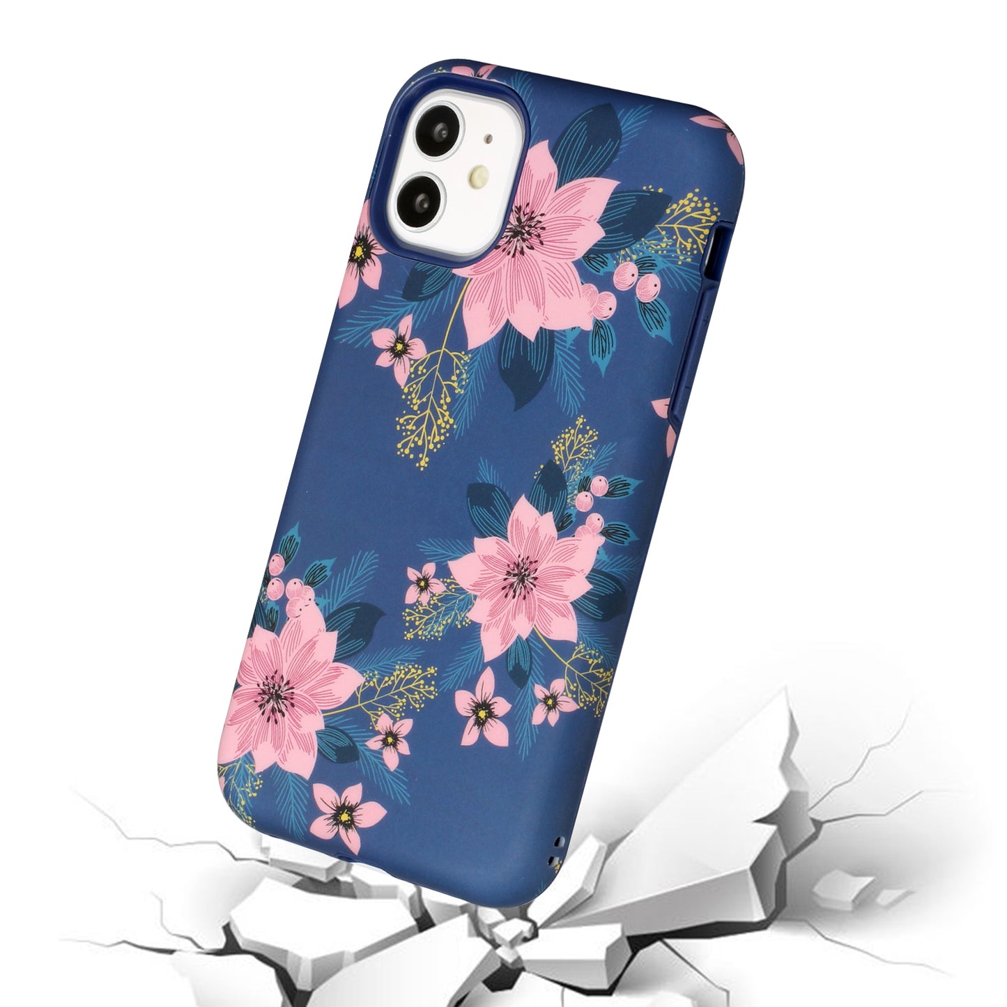 For Apple iPhone 13 Pro Max (6.7") Bliss Floral Stylish Design Hybrid Rubber TPU Hard Shockproof Armor Slim  Phone Case Cover
