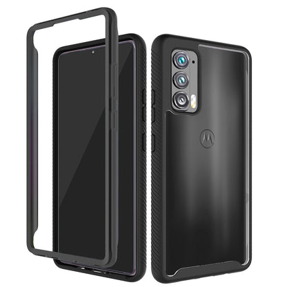 For Motorola Edge 2021 Clear Dual Layer Rugged Bumper Frame Heavy Duty Hybrid Shockproof Rubber TPU Full Body Defender  Phone Case Cover