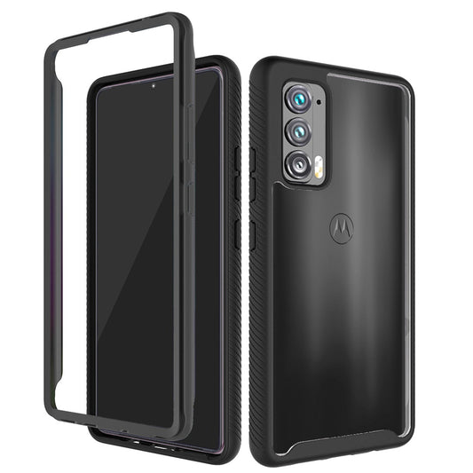 For Motorola Edge 2021 Clear Dual Layer Rugged Bumper Frame Heavy Duty Hybrid Shockproof Rubber TPU Full Body Defender  Phone Case Cover