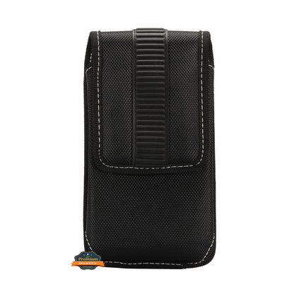 For Nokia C200 Rugged Canvas Cellphone Belt Clip Cover Holster Pouch Holder with Belt Loops Universal Vertical Carrying Case [Black]