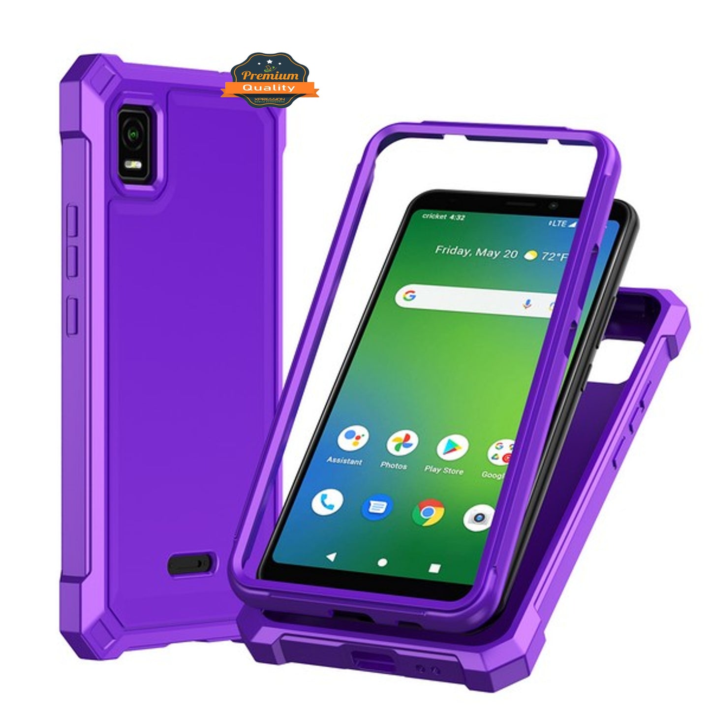 For Cricket Vision Plus 2022 Hybrid 2in1 Front Bumper Frame Cover Square Edge Shockproof Soft TPU + Hard PC Anti-Slip  Phone Case Cover