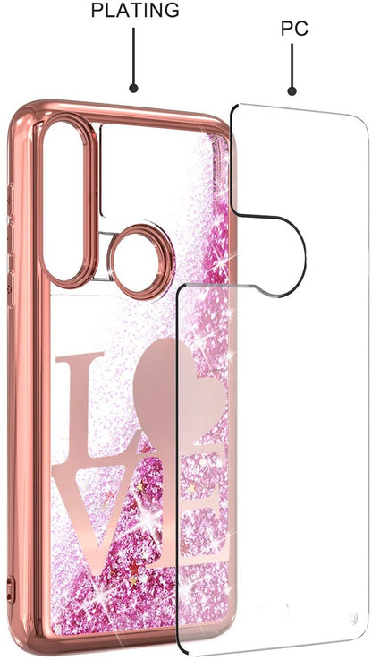 For Samsung Galaxy A13 5G Quicksand Liquid Glitter Bling Flowing Sparkle Fashion Hybrid TPU and Chrome Plating Hard PC  Phone Case Cover
