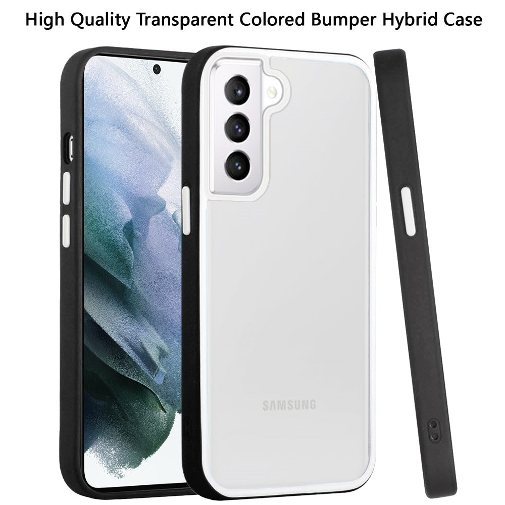 For Samsung Galaxy S22 /Plus Ultra Hybrid Transparent Clear Colored Frame Bumper Hard Back Shockproof Slim Soft TPU Silicone Protective  Phone Case Cover