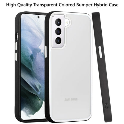 For Samsung Galaxy S22 /Plus Ultra Hybrid Transparent Clear Colored Frame Bumper Hard Back Shockproof Slim Soft TPU Silicone Protective  Phone Case Cover
