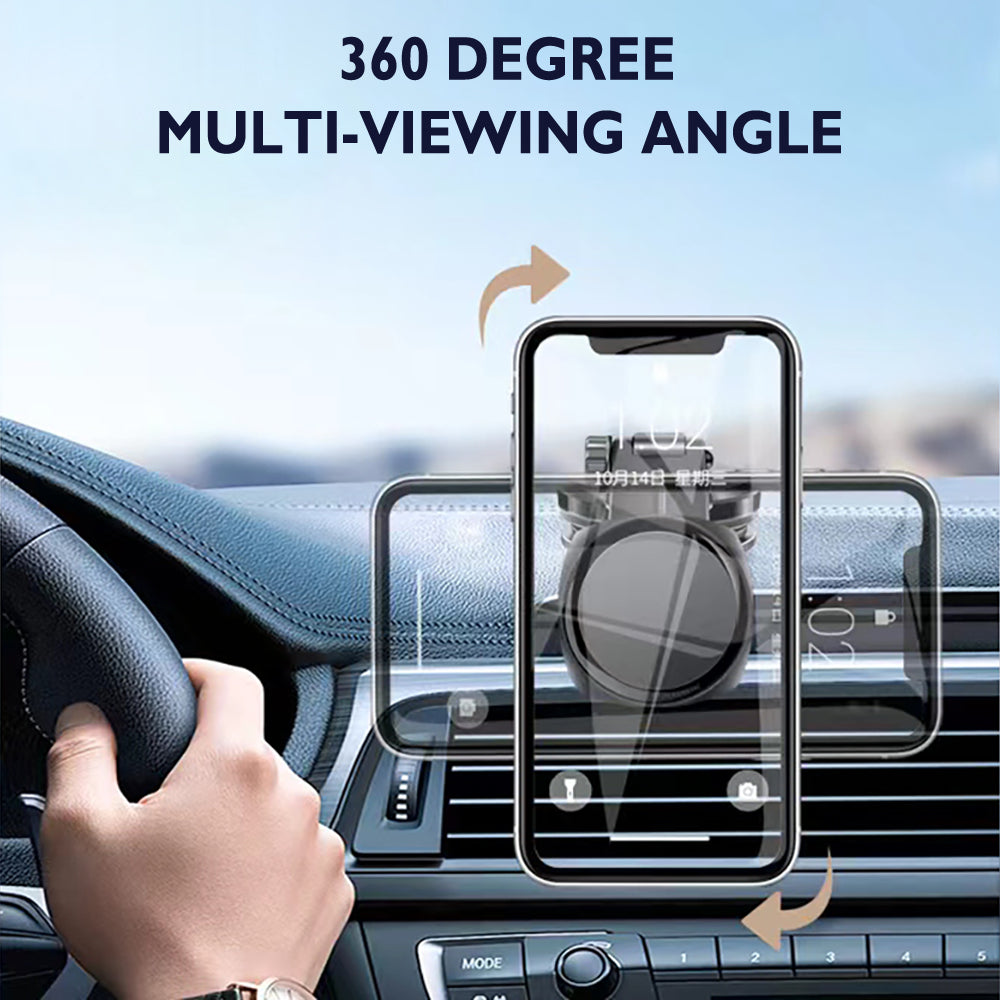 Universal Magnetic Dashboard & Windshield Phone Holder Car Mount with Telescopic Arm 360° Rotation & Quick Lock Release Universal Stand [Black]