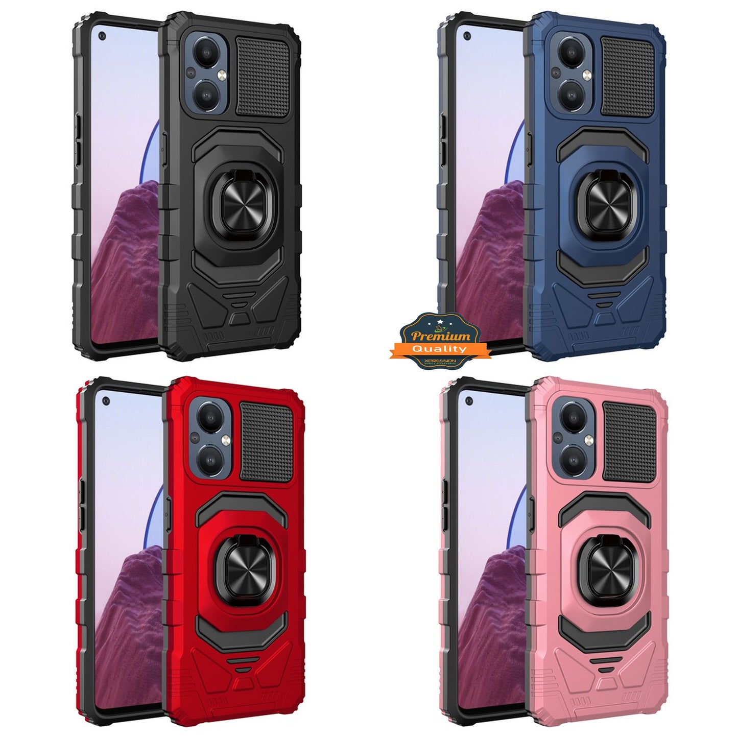 For OnePlus Nord N20 5G Hybrid Magnetic Car Mount Ring Kickstand Stand Holder Full-Body Armor Protective [Military Grade]  Phone Case Cover