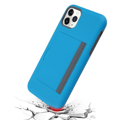 Apple iPhone 11 Pro Credit Card Wallet Back Storage Invisible Pocket Dual Layer Hard PC TPU Hybrid Protective