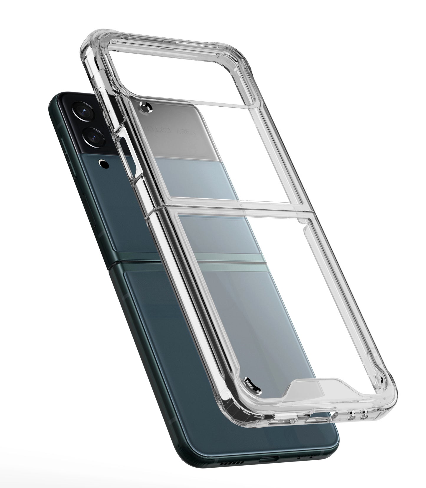 For Samsung Galaxy Z Flip 4 5G Colored Transparent Shockproof Hard PC + Rubber TPU Hybrid Bumper Shell Slim Protective  Phone Case Cover