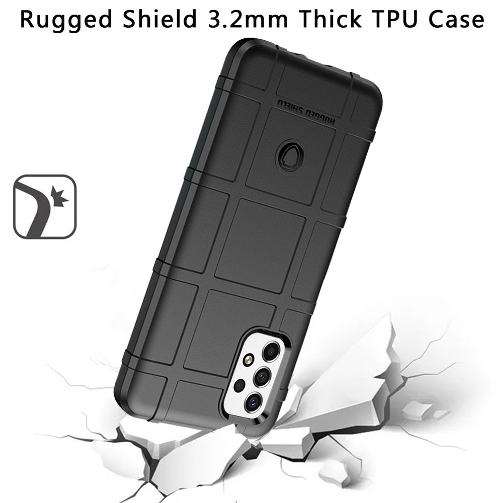 For Samsung Galaxy A33 5G Rugged Shield Hybrid TPU 3.2mm Thick Rough Armor Tactical Matte Grip Silicone Texture Anti-Drop  Phone Case Cover