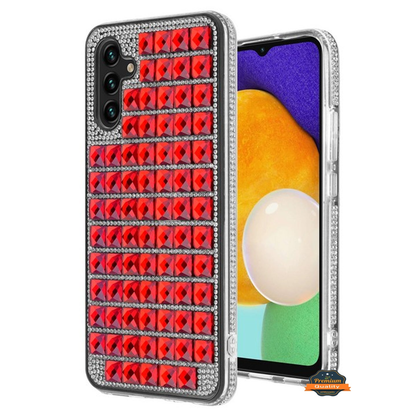 For Samsung Galaxy S22 Ultra Diamonds Sparkle 3D Crystal Glitter Bling Shiny Rhinestone Hybrid Bumper Protective  Phone Case Cover