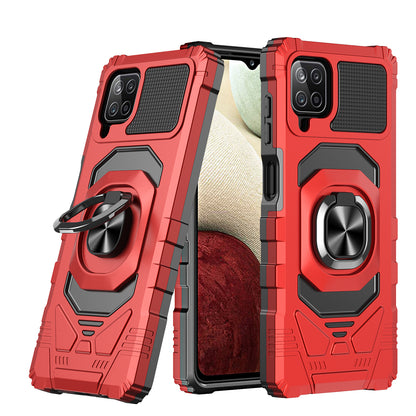 For Samsung Galaxy A12 5G Hybrid Dual Layer with Rotate Magnetic Ring Stand Holder Kickstand, Rugged Shockproof Anti-Scratch Protective  Phone Case Cover