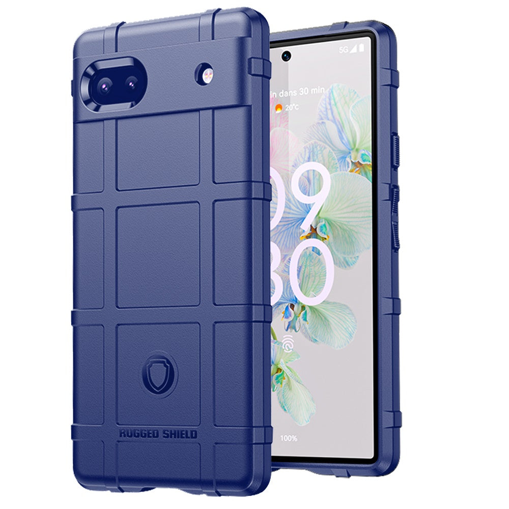 For Google Pixel 6A Rugged Shield Hybrid TPU Thick Solid Rough Armor Tactical Matte Grip Silicone Texture Protective  Phone Case Cover