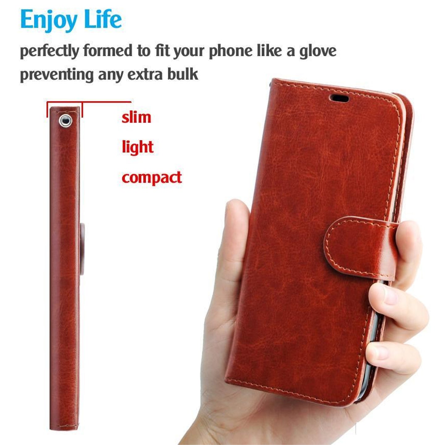 For Samsung Galaxy S20 FE /Fan Edition 5G Leather Wallet Case with Credit Card Holder Storage Kickstand & Magnetic Flip Brown Phone Case Cover