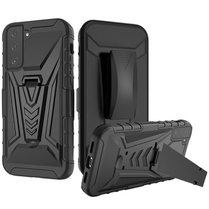 For Samsung Galaxy S21 FE /Fan Edition 3 in 1 Rugged Belt Clip Holster Heavy Duty Tuff Hybrid Armor Rubber with Kickstand Stand  Phone Case Cover