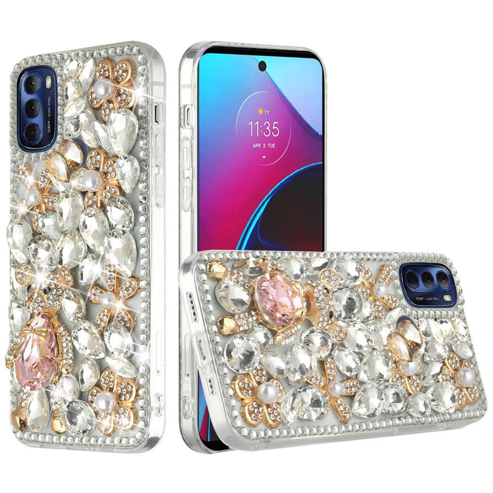 For Motorola Moto G Stylus 2022 4G Bling Clear Crystal 3D Full Diamonds Luxury Sparkle Rhinestone Hybrid  Phone Case Cover