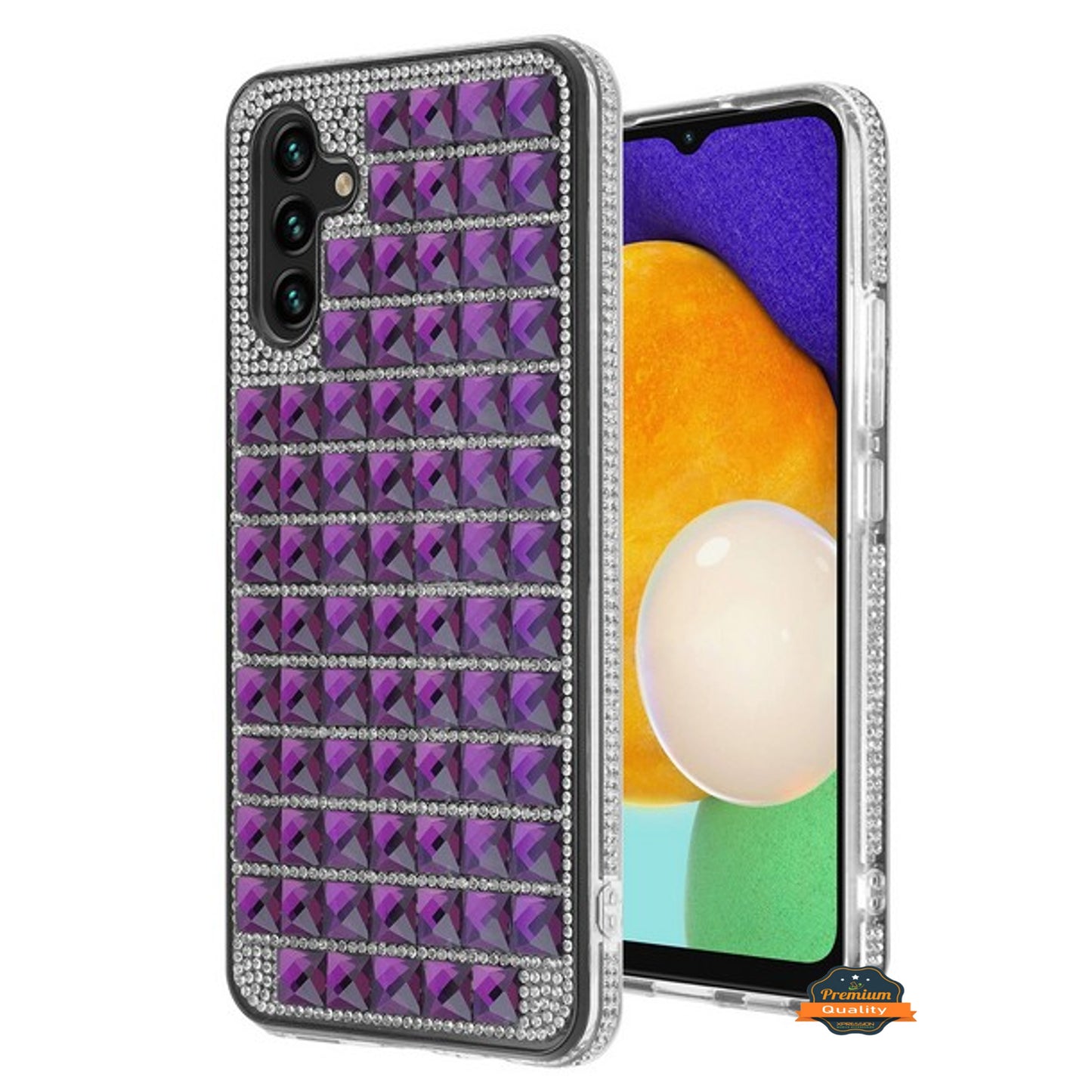 For Samsung Galaxy S22 Ultra Diamonds Sparkle 3D Crystal Glitter Bling Shiny Rhinestone Hybrid Bumper Protective  Phone Case Cover