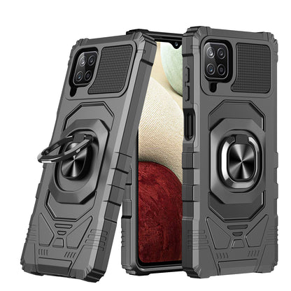 For Samsung Galaxy A12 5G Hybrid Dual Layer with Rotate Magnetic Ring Stand Holder Kickstand, Rugged Shockproof Anti-Scratch Protective  Phone Case Cover