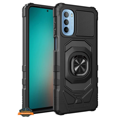 For Motorola Moto G 5G 2022 Hybrid Magnetic Car Mount Ring Kickstand Stand Holder Armor Hard Protective [Military Grade]  Phone Case Cover