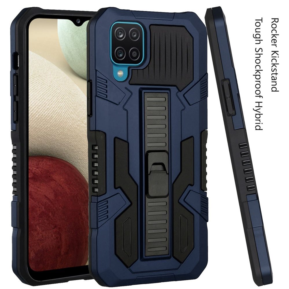 For Samsung Galaxy A12 5G Hybrid Tough Rugged [Shockproof] Dual Layer Protective with Kickstand Military Grade Hard PC + Soft TPU  Phone Case Cover