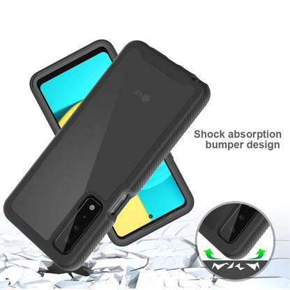 For Samsung Galaxy A73 5G Clear Dual Layer Rugged Bumper Frame Heavy Duty Hybrid Shockproof Rubber TPU Defender Black Phone Case Cover