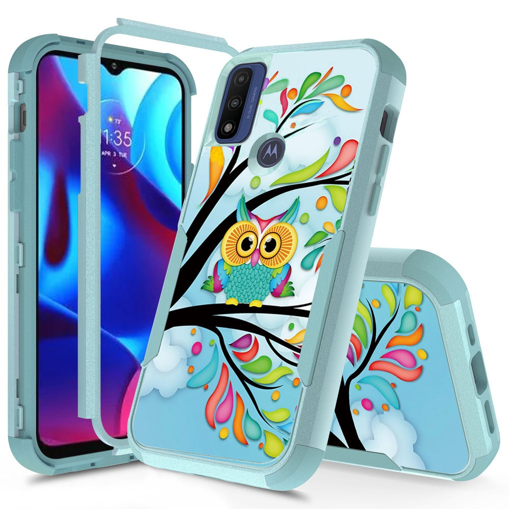 For Motorola Moto G Power 2022 Fashion Design Three Layer Heavy Duty Hybrid Sturdy 3in1 Shockproof Hard PC Protective  Phone Case Cover