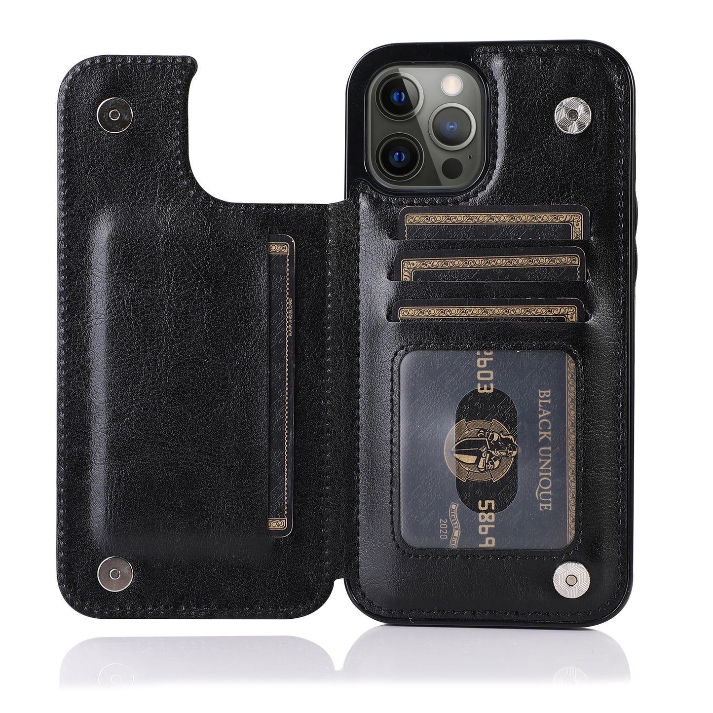 For Samsung Galaxy A02S PU Leather [Two Magnetic Clasp] [Card Slots] Stand Function Durable Shockproof Back Wallet Flip  Phone Case Cover
