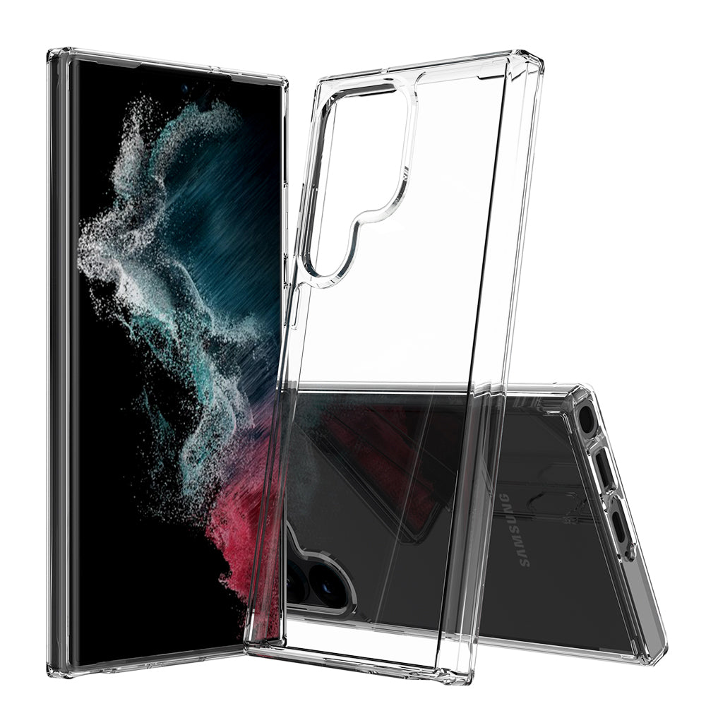 For Samsung Galaxy S23 /Plus /Ultra Hybrid Transparent Clear Acrylic Back Hard PC & TPU Protective Bumper Extra Shock-Absorb  Phone Case Cover