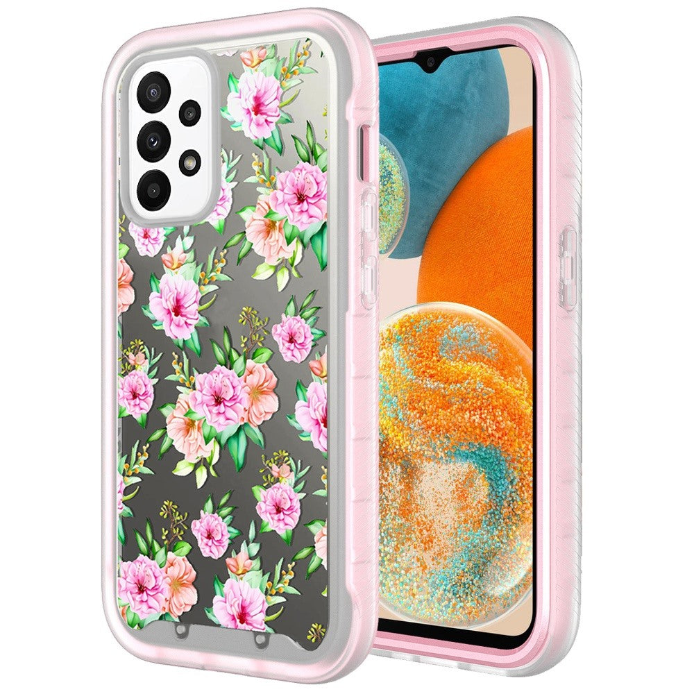 For Samsung Galaxy A23 5G Stylish Design 2in1 Hybrid Armor Hard Rubber TPU Shockproof Front Frame Bumper  Phone Case Cover