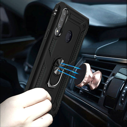For Samsung Galaxy A02S Hybrid Durable 360 Degree Rotatable Ring Stand Holder Kickstand Fit Magnetic Car Mount  Phone Case Cover