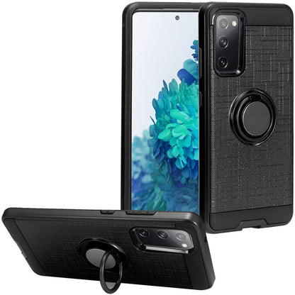 For Revvl V+ Plus 5G (T-Mobile /Metro) Hybrid 360° Ring Armor Shockproof 2 in 1 Holder with Ring Stand for Magnetic Car Mount  Phone Case Cover