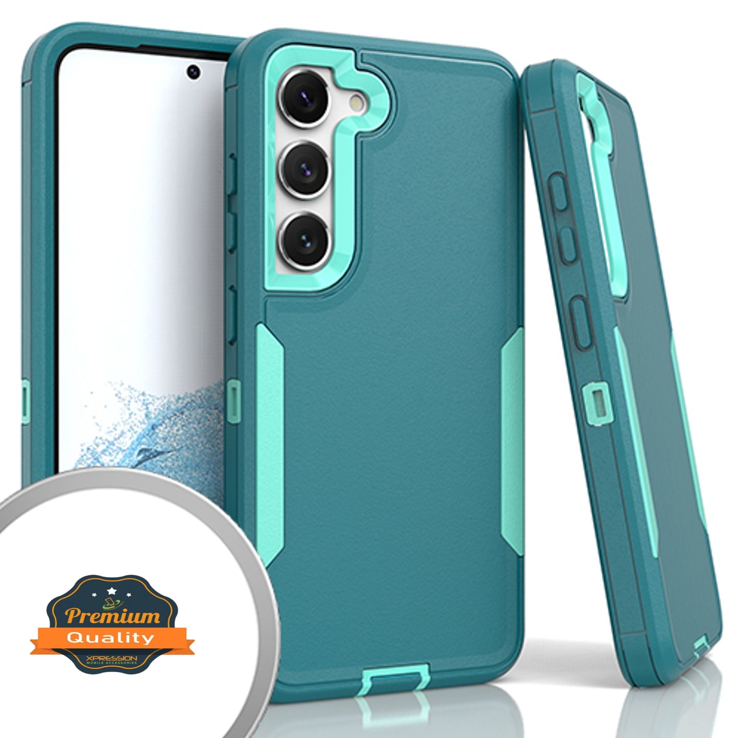 For Samsung Galaxy S23 /Plus /Ultra Tough Hybrid Shockproof Silicone Rubber TPU + Hard PC Heavy Duty Three Layer Protection  Phone Case Cover