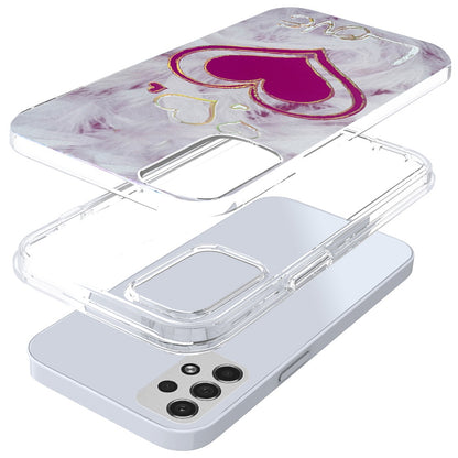 For Apple iPhone 13 Pro Max 6.7" Stylish Gold Layer Printing Design Hybrid Rubber TPU Hard PC Shockproof Armor Rugged Love Phone Case Cover