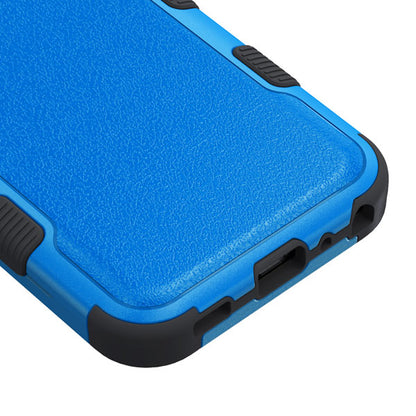 For LG K31 /Aristo 5/Fortune 3/Tribute Monarch / Phoenix 5 Hybrid Three Layer Hard PC Shockproof Heavy Duty TPU Rubber Blue Phone Case Cover