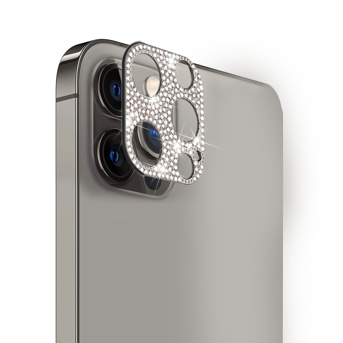 For Apple iPhone 14 (6.1") Camera Lens Zinc Alloy With Diamond Bling Glitter Lens Protective Camera Decoration Black