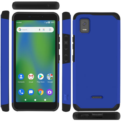 For Cricket Debut Smart Slim Shock Absorption 2in1 Tough Hybrid Dual Layer Hard PC TPU Rubber Frame Armor Defender  Phone Case Cover