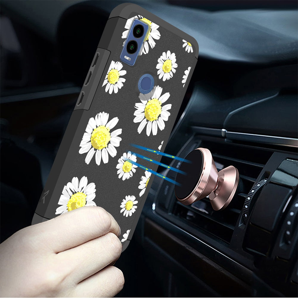 For Cricket Innovate E 5G (E Version 2022) Graphic Design Pattern Hard PC TPU Tough Hybrid Shockproof Frame  Phone Case Cover