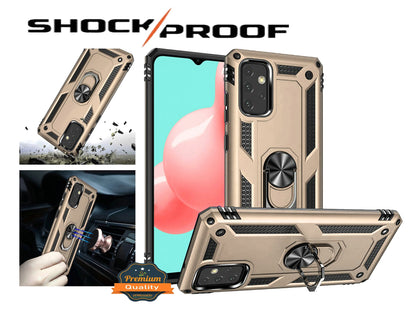 For Motorola Edge+ 2022 /Edge Plus Military Grade Heavy Duty Rugged Dual Layers Shockproof Hybrid with Ring Kickstand  Phone Case Cover