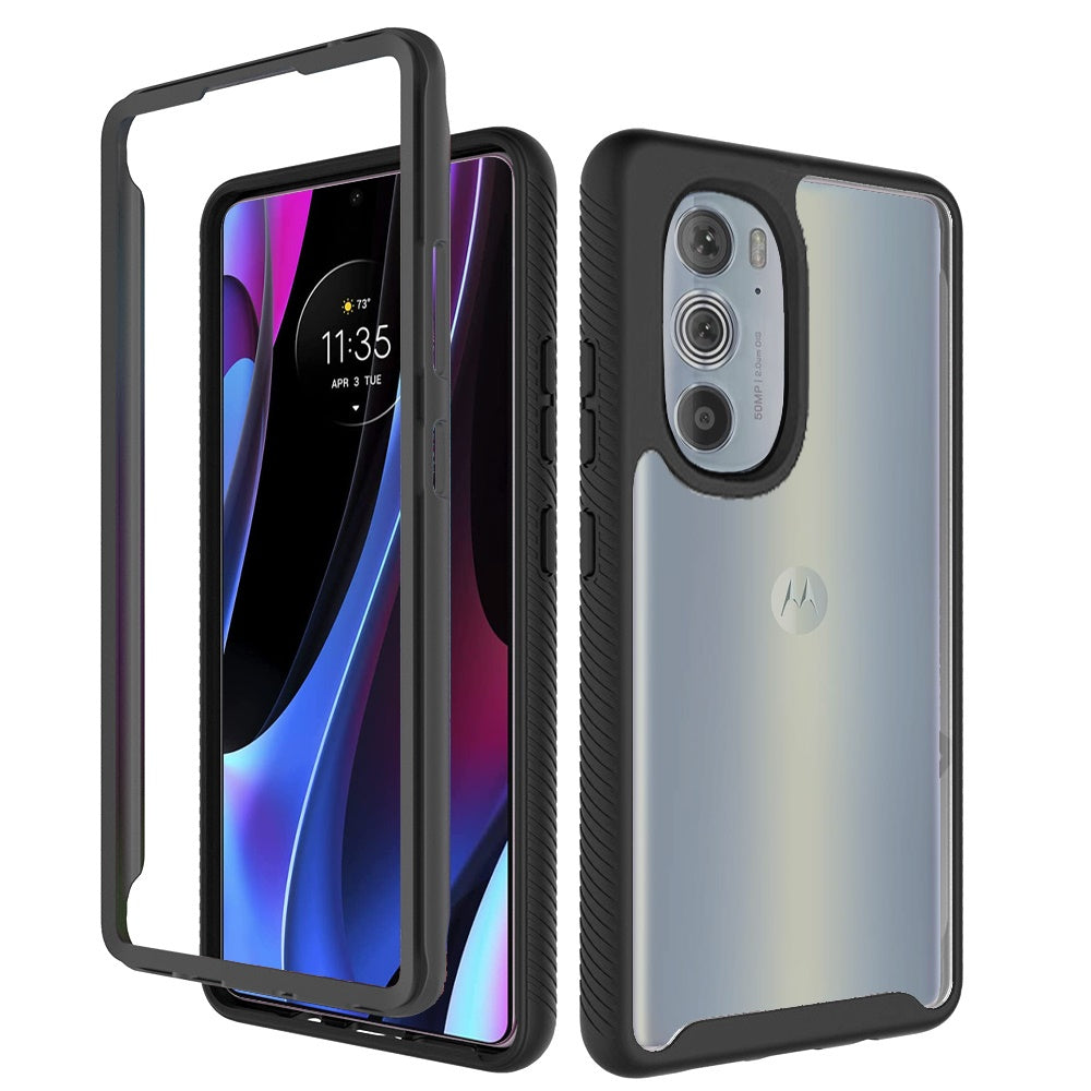 For Motorola Edge+ 2022 /Edge Plus Clear Dual Layer Tuff Rugged Bumper Frame Heavy Duty Hybrid Shockproof Rubber TPU  Phone Case Cover