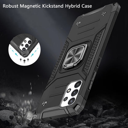 For Samsung Galaxy A73 5G Armor Hybrid with Ring Holder Kickstand Shockproof Heavy-Duty Durable Rugged Dual Layer  Phone Case Cover