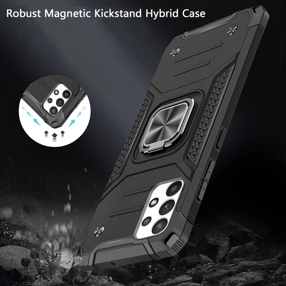 For Samsung A03 Core Armor Hybrid with Ring Stand Holder Kickstand Shockproof Heavy-Duty Durable Rugged Dual Layer  Phone Case Cover