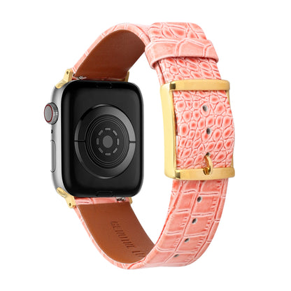 For Apple Watch Size 38/40/41mm Genuine Leather Replacement Band Strap Hybrid Wristbands Design Gold Buckle for iWatch Series 7/SE/6/5/4/3/2/1  Phone Case Cover