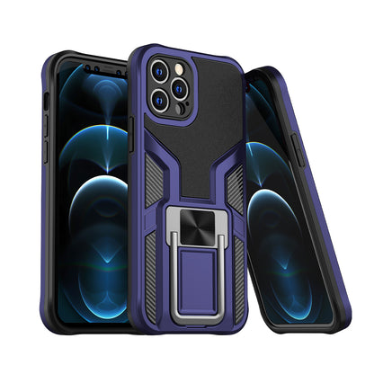 For Apple iPhone 14 /Plus Pro Max Shockproof [Military-Grade] with Metal Magnetic Kickstand, Hybrid Rugged TPU Armor  Phone Case Cover