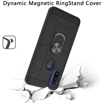For Motorola Moto G Power 2022 hybrid Stand Kickstand Ring Holder [360° Rotating] Armor Dual Layer Fit Magnetic Car Mount TPU  Phone Case Cover